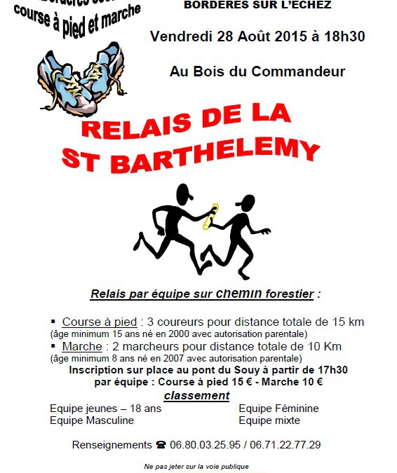 Relais de la Saint Barthélémy – Bordères sur l’Echez – 28 Août