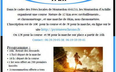La Montardonnaise trail – 26 septembre – Montardon